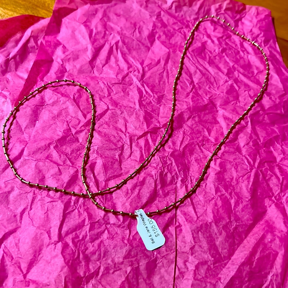 Ball & Jane wraplet 32.5” silver stones necklace NWT